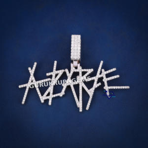 Colgante con logotipo inicial personalizado para hombre, Plata de Ley 925 con moissanita de claridad VVS, joyería de estilo Hip Hop chapada en oro - Product Image 1