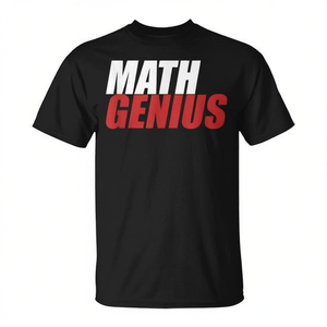 เสื้อยืด Math Genius สีดำ สำหรับผู้ใหญ่ คอกลม แขนสั้น เสื้อเชิ้ตโปรโมชั่น - Product Image 2