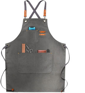 Customized Logo Heavy Duty Reusable Chef <b>Cooking</b> <b>Apron</b> for Men Canvas Fabric Adjustable Waist Multiple Pockets - Product Image 1