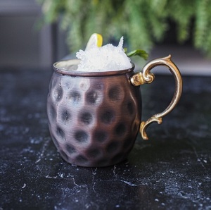 Tazas de cobre y vasos de cerveza Black Dott Moscow Mule para Moscow Mules, taza de diseño martillado para beneficios saludables, tazas de cobre puro 100% - Product Image 5