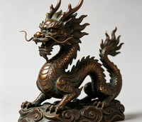 Statue de dragon chinois en bronze grandeur nature, sculpture animale pour jardin extérieur, décoration paysagère