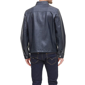 Chaqueta de Cuero Genuino para Hombre de la Mejor Calidad para Otoño e Invierno, Estilo Urbano, Tinte Liso, con Servicio OEM, Venta en Línea - Product Image 2