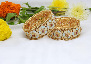 BIJOUX EN LAITON INDIEN BRAGES BRACELETS PLAQUÉS OR CUIVRE ANTIQUE TRADITIONNELS ET À LA MODE - Product Image 3