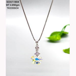 Vente en gros de chaîne de collier avec pendentif en cristal en argent sterling 925 de design moderne bijoux de luxe pour filles - Product Image 6