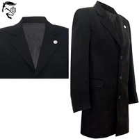 Manteau long d'hiver pour homme, style Thomas Shelby, en laine faite main, satiné, respirant, gothique, pour cosplay, avec boutons brodés
