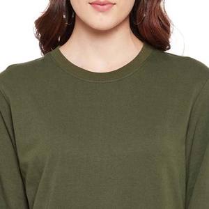 Nouveautés Sweat-shirts respirants grande taille pour femmes Sweatshirts ras du cou en coton molletonné avec logo personnalisé pour femmes - Product Image 5