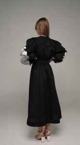 ผู้ผลิตเสื้อผ้าสตรีปี 2026 ชุดเดรสยาวสไตล์โบฮีเมียนสำหรับฤดูใบไม้ร่วง ชุดเดรสยาวลำลองปักลายปักลายดอกไม้ คอวี พิมพ์ลายดอกไม้ สไตล์ยูเครน - Product Image 4