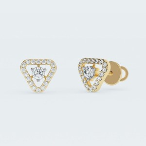 10k Solid Gold Round Cluster Lab Grown Diamond Stud <b>Earrings</b> Screw <b>Back</b> <b>Earrings</b> Lab Diamond Halo <b>Earrings</b> CVD Diamond - Product Image 2
