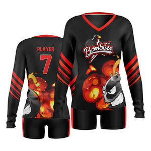 ชุดเครื่องแบบวอลเลย์บอลชุดกีฬาสำหรับผู้หญิงชุดกีฬาระบายอากาศได้เสื้อเล่นวอลเลย์บอลพิมพ์ซับลิเมชันเสื้อแขนยาว - Product Image 6