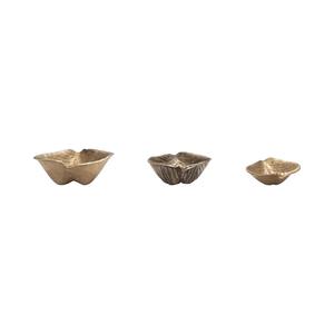 Modern Set of 3 Gold Leaf Brass Decorative Accents Elegant <b>Tabletop</b> <b>Display</b> for Living Room and Entryway Wholesale From India - Product Image 3
