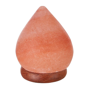 Lámpara de Sal Rosa del Himalaya Pulida en Forma de Lágrima con Base de Madera, Luz Nocturna de Cristal de Piedra Natural, Decoración para el Hogar - Product Image 1