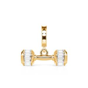Pendentifs et breloques raffinés Jeulia Move My Way Breloque haltère taille baguette plaqué or 18 carats - Product Image 1