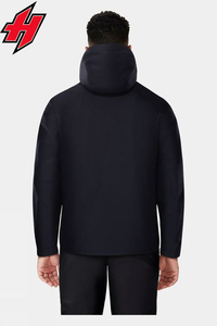 Vestes pour hommes en toile imperméable unisexe, logo personnalisé, grande taille XL, couleur unie, vêtements d'hiver légers et décontractés - Product Image 5