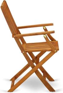 Ensemble de table à manger d'extérieur pliable en bois d'acacia avec 4 chaises pour patio, jardin et mobilier de restaurant Premium - Product Image 3