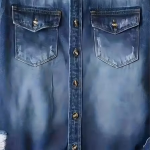 Premium High Quality New Arrival Men's Vintage Style <b>Custom</b> <b>Denim</b> <b>Jacket</b> 100% Cotton Knitted Winter Season with Patches Button - Product Image 4