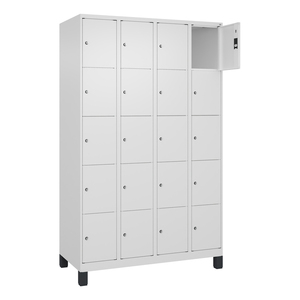 C+P Locker Cabinet Cabo on Feet, 20 Compartments, 1190 x 500 x 1950 mm, Traffic <b>White</b> - Product Image 2