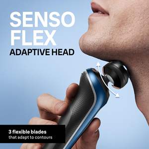 Rasoir électrique bleu pour homme, utilisation humide et sèche, plusieurs modes de rasage, rasoir à cinq lames, étanche IPX7, lavable, mini rasoir électrique - Product Image 4