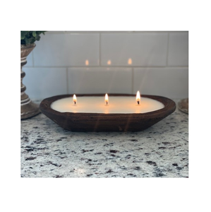 Portavelas de masa de madera para manualidades, cuenco largo hecho a mano para velas de madera, cuencos vacíos para velas - Product Image 2
