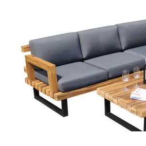 Conjunto de sofás de jardim de alta qualidade para uso ao ar livre, móveis de jardim, estilo moderno, preço de fábrica, fabricante do Vietnã