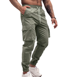 กางเกงคาร์โก้ผ้าฝ้ายทรงตรงน้ำหนักเบาสำหรับผู้ชายรุ่นใหม่ล่าสุด กางเกงจ็อกเกอร์ลำลองแบบมีแพทช์เวิร์ค กางเกงวอร์มทรงสลิมฟิตสำหรับผู้ชาย - Product Image 6