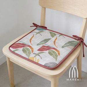 Cuscino per Sedia Idrorepellente in Poliestere 100% con Stampa Digitale Motivo Vegetale 40x40x2 cm Facile da Pulire con Cinghie di Fissaggio per Esterni - Product Image 3