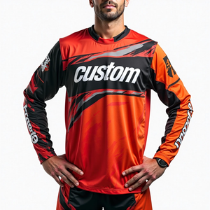 Jersey de carreras para hombre Motocross manga larga ajuste personalizado transpirable y a prueba de viento diseño sublimado para ATV y Bike Trail Sports - Product Image 5