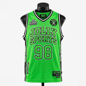 Camiseta de baloncesto para hombre de malla de poliéster de 180 GSM, color amarillo neón y negro, con logo sublimado, 100% algodón, corte holgado, estampada. - Product Image 2