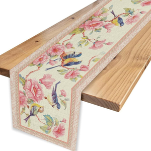 Chemin de table de luxe tissé simple polyester/coton | Décor de banquet de mariage extra long durable et écologique | Vente en gros OEM - Product Image 3