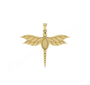 Superior Quality Dragonfly Simple 925 Sterling Silver 35x42mm Pendant Charm Factory Price Made in India Xmas Gift For Women - Product Image 2