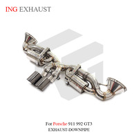 Embouts de Catback de silencieux à soupape d'échappement en acier inoxydable ING pour Porsche 911 992 GT3 avec tuyaux d'échappement de haute qualité accessoires de voiture