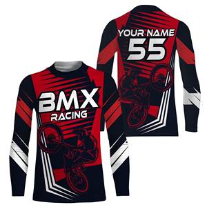 Impresión profesional de transferencia de calor Diseño personalizado Adultos BMX Jersey Ropa deportiva Tallas grandes Logotipo personalizado - Product Image 5