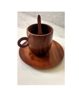 Juego de tazas de café de madera Sheesham hechas a mano | Juego de tazas de té (paquete de 1 taza, 1 cuchara y 1 platillo) - Product Image 5