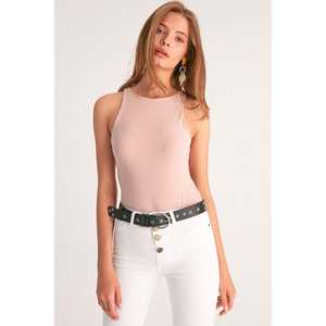 Ceinture à boucle à œillets de style décontracté en acier - Product Image 4