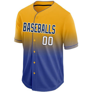 Maillot de baseball personnalisé avec nom d'équipe imprimé par transfert thermique, uniforme de softball en gros, 100% polyester, antibactérien, séchage rapide - Product Image 1