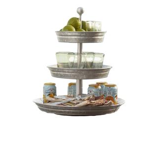 Support à Gâteau Décoratif en Fer Galvanisé à 2 Niveaux avec Poignée Plateau à Gâteau pour Fête d'Anniversaire de Mariage et Présentoir - Product Image 2