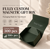 Boîte cadeau en papier magnétique vert et noir avec logo personnalisé de luxe, recyclable, pliable, rigide, avec couvercle magnétique