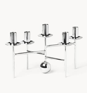 เชิงเทียนโลหะแกะสลักที่มีดีไซน์โค้งของเหลวและขัดเงาสำเนียงศิลปะสมัยใหม่สำหรับของขวัญและการตกแต่งภายใน - Product Image 6