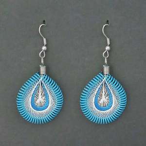 Tip Top Fashions 1316104C Boucles d'oreilles pendantes en fil bleu Plaqué rhodium Bijoux de mode - Product Image 1