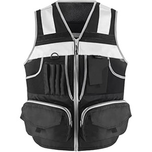 Logo personnalisé en gros haute visibilité élastique fluorescent jaune vert réfléchissant veste de sécurité harnais gilet pour la sécurité - Product Image 1