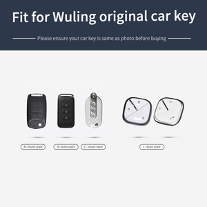 Porte-clé de voiture en <span class=keywords><strong>cuir</strong></span> pour Wuling Mini EV 3 boutons porte-clé de voiture à distance porte-clés accessoires - Product Image 2