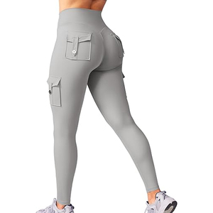 Groothandel Hoge Kwaliteit Gym Leggings Voor Dames Yoga <span class=keywords><strong>Lycra</strong></span> Leggings Met Zakken Scrunch Butt Workout Hardloopbroek