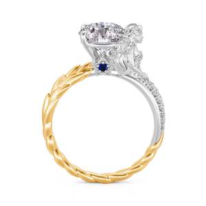 Jeulia Hug Me Virgo's Elegance <b>Gold</b>-Plated Claw-<b>Set</b> Geometric <b>Ring</b> - Product Image 1