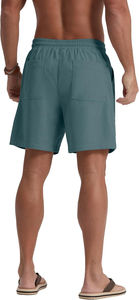Short décontracté en velours côtelé pour homme en tissu léger et respirant avec une taille élastique à cordon de serrage et une coupe ample parfaite - Product Image 4