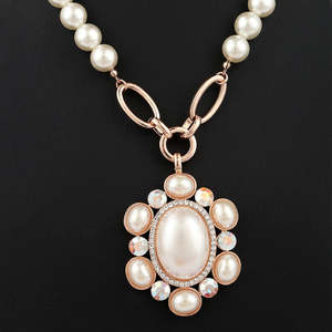 Women's Fancy Chain <b>Locket</b> - Gold & White - Product Image 1