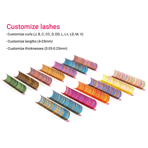 Extensiones de pestañas individuales, color rosa, nuevo L M L + rizado, fácil florecimiento, fundas de pestañas hechas a mano, tira completa - Product Image 3
