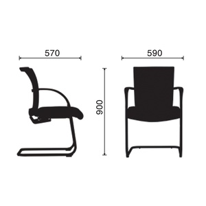 Chaise de visiteur premium Beta BFGCQ019 avec appui-tête réglable, en tissu mousse, design en maille pour la maison, le bureau et les salles de réunion - Product Image 4