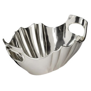 Bol décoratif en aluminium, centre de table moderne en métal pour la décoration de la maison et de la table, plat à fruits en argent fait à la main - Product Image 1