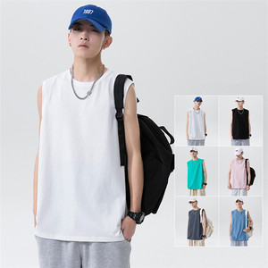 M ~ 5 XL tamaño grande sin mangas 100% algodón Oem logo personalizado liso casual moda hombres camiseta sin mangas para hombres - Product Image 3