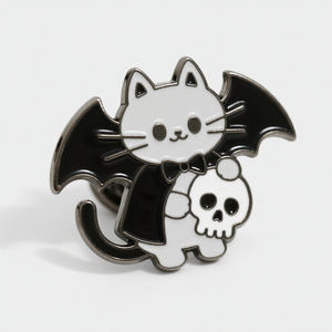 OEM/ODM Available Cute for <strong>Cat</strong> &amp; Bat Halloween Brooch <strong>Antique</strong> Cartoon Enamel Pin Festive Jewelry Gift for Party &amp; Decoration - Product Image 1