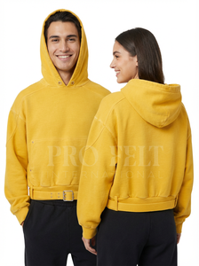 Trendy Oversized Hooded Sweatshirt Adjustable Belt for Women Casual Loose Fit Pullover Fashionable Custom Printed Design <b>Hoodies</b> - Product Image 6